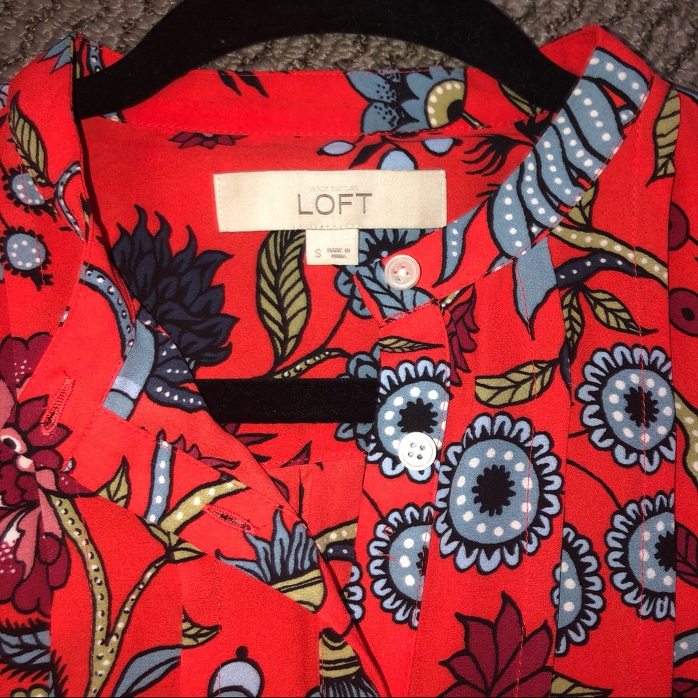 Loft Floral Patterned Buttoned Blouse - image 4